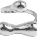 Irregular Ball Statement Adjustable Open Wrap Ring for Women Girls Silver Gold Plated Stacking Adjustable Band Finger Rings Comfort Fit Fashion Birthday Holiday  Party Jewelry Gift Size 6-12