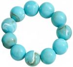 Boho Chunky Beaded Stretch Bracelet for Women Men - Fashion Elastic Round Ball Beads Chain Bracelets Stackable Wrist Statement Trendy Jewelry Holiday Beach