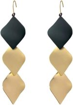 Long Square Dangle Drop Earrings - Lightweight Fashion Geometric Gold Statement Earrings
