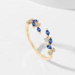 Rings for Women Adjustable Leaf Ring Dainty Stackable Rings for Women Unique Purple Blue Red Green Ring for Women Trendy Jewelry - Image 2