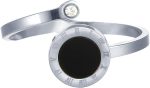 Stainless Steel Open Adjustable Ring for Women Men Unisex Round Roman Numerals Geometric Ring Jewelry Simple Zircon Statement Ring Gift