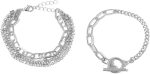 Layered Chunky Chain Lock Pendant Bracelets Statement Bohemian Adjustable Toggle Crystal Charm Wrist Bangles Link Jewelry for Women Gift - Image 2