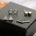 8 Pairs Minimalist Tiny Stud Earrings Set for Women Geometric Bar Round Triangle Square Earring Set - Image 2