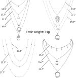 4-6Pcs Multiple Layered Necklaces for Women Necklace with Moon Star Coin Chain Necklace Jewelry for Women - Image 2