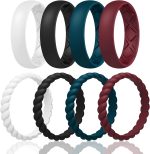 Women's Bridal Rings Sets, Inner Arc Ergonomic Breathable Design Silicone Rubber Wedding Bands