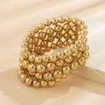 Exaggerated Layered Beads Pendant Chunky Gold Chain Chunky Bib Statement Stackable Strand Necklace for Women Hip Hop Jewelry - Image 2