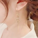 Gold Long Chain Threader Earrings for Women - Fashion Statement Drop Dangle Thread Earrings Jewelry Gift - Image 2