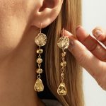 Gold Long Geometric Dangle Earrings for Women,Vintage Irregular Circle Statement Earring,Dainty Boho Jewelry Party Outfit Accessories - Image 2