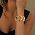 Chunky Gold Bangles Bracelet for Women Trendy Statement Bracelet Dainty Charm Gold Jewelry - Image 2
