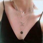 4Pcs Dainty Gold Layered Necklaces for Women Stacks Set Moon Coin Pendant Necklace Layering Chain Pendant Jewelry Gifts - Image 2