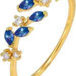 Rings for Women Adjustable Leaf Ring Dainty Stackable Rings for Women Unique Purple Blue Red Green Ring for Women Trendy Jewelry