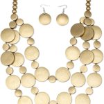 Colorful Long Wood Bead Pendant Necklace Earrings Set for Women Ethnic Multi Layers Statement Big Vintage Bib Female Chunky African Bohemian Rainbow Jewelry Set