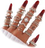 Gold Knuckle Rings Set For Women Vintage Stackable Joint Finger Midi Rings Dainty Cubic Zirconia Crystal Simple Twist Hollow Cute Rings Pack Jewelry Gift