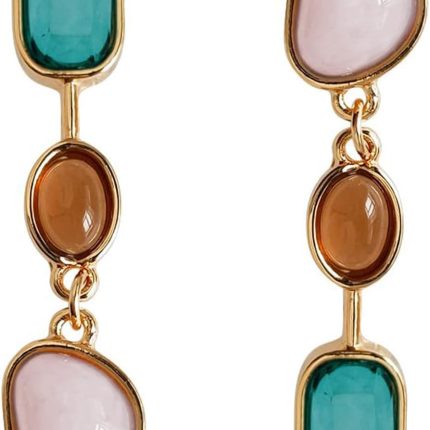 Bohemian Rhinestone Dangle Earrings Long Crystal Dangling Drop Earrings Asymmetry Statement Geometric Crystal Earrings Wedding Bridal Prom