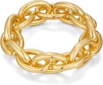 Chunky Chain Bracelet for Women Adjustable Elastic Stretch Link Bracelets Thick Chunky Link Statement Bracelet Gold/Silver