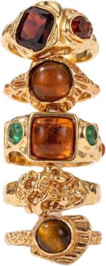 Stackable Rings Set for Women - 11PCS Non Tarnish Gold Rings, Adjustable Chunky Statement & Boho Vintage Rings Jewelry