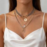 Gold Layered Necklaces for Women, 2PCS/3PCS Mixed Metal Necklace Set with Gold and Silver Necklace Chains with Evil Eye, Star & Spike Charms, Chunky Necklaces for Women & Necklace Stack Trendy Pendant Jewelry Birthday Mothers Day Gifts for Mom Daughter - Image 2
