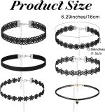 6PCS Black Velvet Necklace Set for Women, Classic Adjustable Gothic Velvet Chokers, Vintage Layered Necklaces, Fashion Jewelry Accessories for Girls & Teens - Image 2