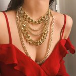 Chunky Gold Necklaces for Women,Multilayer Punk 80s Hip Hop Necklace,Layered Cuban Link Chain Statement Necklace 90s Outfit Accessories for Women - Image 2