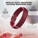 Women's Bridal Rings Sets, Inner Arc Ergonomic Breathable Design Silicone Rubber Wedding Bands - Image 2