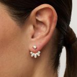 Stud Earrings For Women,Cute Wedding Pearl Dainty Gold Plated Hypoallergenic Earrings For Women Trendy Formal Cubic Zirconia Stud Earrings Gold Jewelry - Image 2