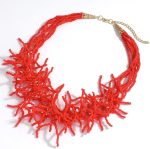 Chunky Black Red Beaded Coral Necklace for Women Beach Coastal Layered Statement Necklaces Boho Bib Necklace Red String Costume Jewelry Sets - Image 2