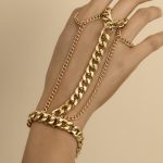Punk Layered Cuban Link Chain Bracelet with Finger Ring Chunky Chain Tassel Hand Harness Boho Wrist Chain for Women Teens Girls - Image 2