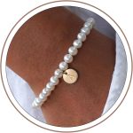 Pearl Initial Bracelet for Women - Mothers Day Gifts for Women Teen Girls, Dainty Letter Pearl Bracelets for Women, Bridesmaid Proposal Wedding Bride Party Bridal Shower Gift