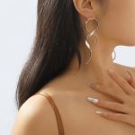 Big Statement Earrings for Women Large Chunky Earrings Long Spiral Drop Dangle Earring Asymmetrical Abstract Bold Geometric Earring Chunky Jewelry - Image 2