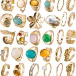 30-36 Pcs Vintage Crystal Turquoise Ring Set Gold Knuckle Rings for Women Bohemian Stackable Joint Rings Retro Boho Stacking Joint Finger Rings Pack
